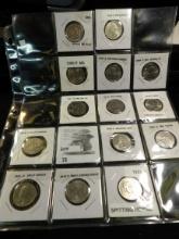(14) Various U.S. Quarters with minor Mint errors. Stored in a plastic page.