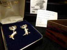 Montana Silver Smith silve Plated Boot that Dangle Earrings, New in Box 1 3/4 in. 4 Grams Each.