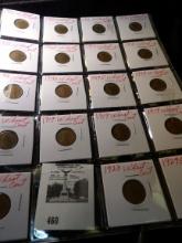 (19) Wheat Cents dating 1910-1929 S. All carded.