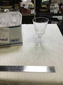 vintage, six piece, crystal water glasses excellent shape