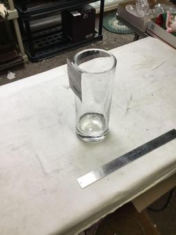 tall cylinder, glass, vase, heavy