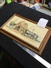vintage railroad department print, signed by artist