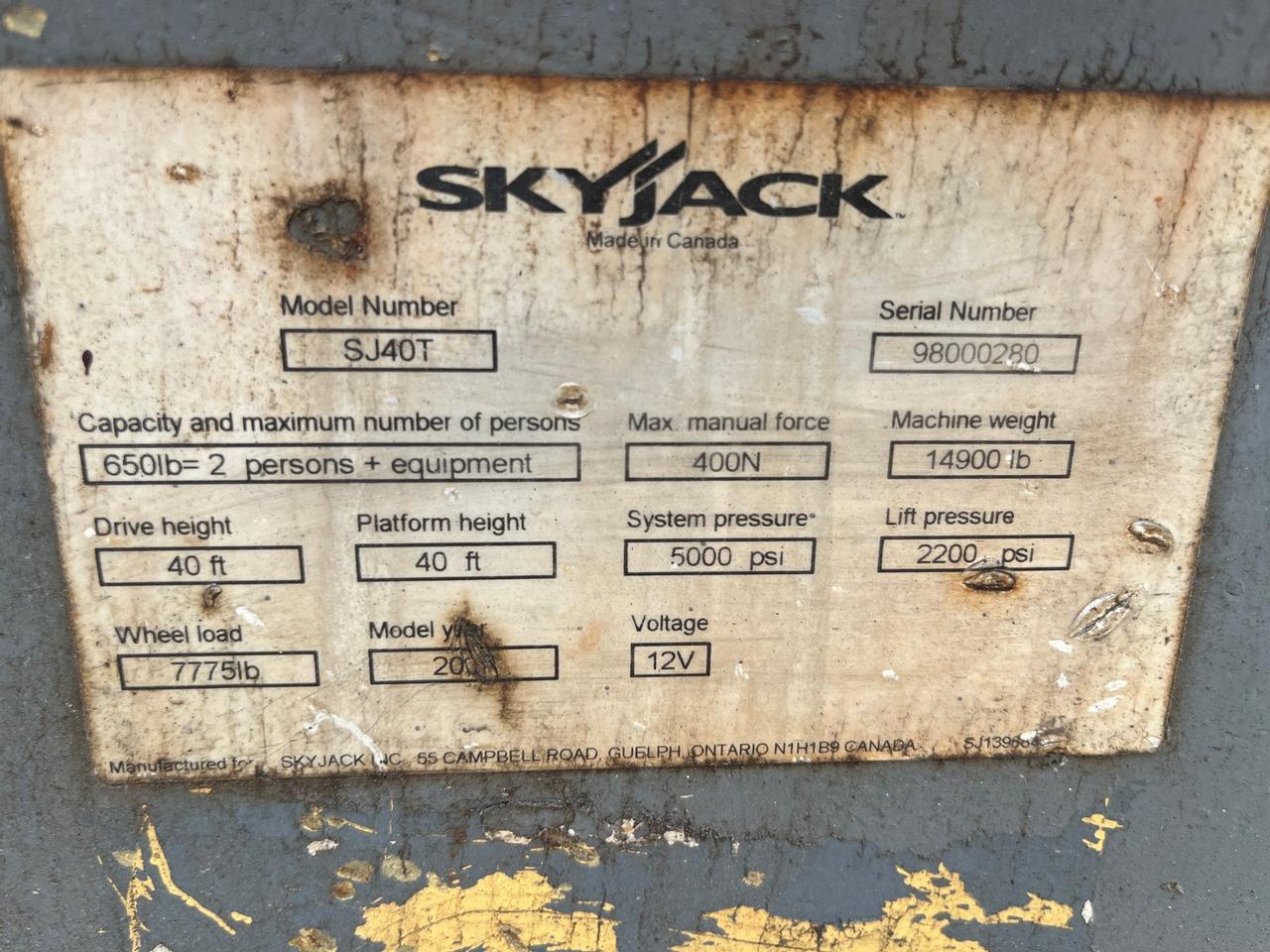 Sky Jack SJ40T Boom Lift