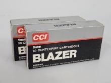 CCI Blazer 9mm TMJ Centerfire Cartridge 50ct Box (2)