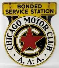 Vtg DSP Chicago Motor Club AAA Gas Station Sign