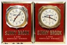 (2) Sunny Brook Whiskey Advertising Clocks