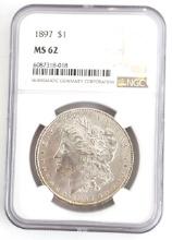 1897 U.S. Morgan Silver Dollar NGC MS 62