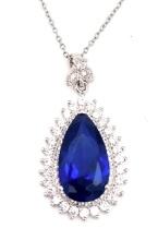 Sterling 14ct Blue & White Sapphire Necklace