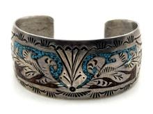 Sterling Silver Native American Cuff Bracelet