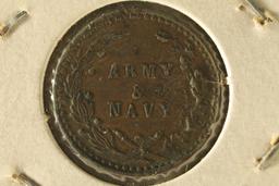 1863 CIVIL WAR TOKEN "ARMY & NAVY" O-299 R-350 R-2