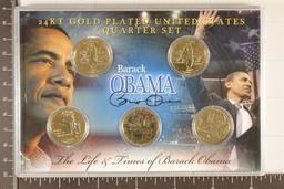 24KT GOLD ELECTROPLATED STATE QUARTERS WITH
