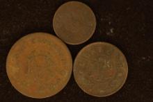 3 INDIA-PRINCELY TRAVANCORE COINS FROM 1906-1935