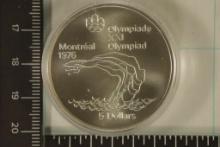 1975 CANADA SILVER MONTREAL OLYMPICS $5 UNC