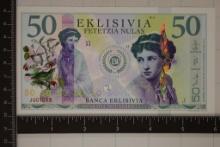 BANK OF EKLISIVIA 50 NULAS CRISP UNC COLORIZED