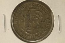 1940 SOUTH AFRICA SILVER 2 SHILLINGS .2909 OZ. ASW