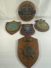 FIVE COMMEMORATIVE FOREIGN MILITARY PLAQUES