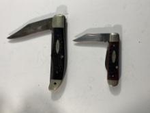 TWO CASE DOUBLE BLADE FOLDING KNIVES