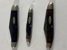 THREE CASE FOLDING KNIVES