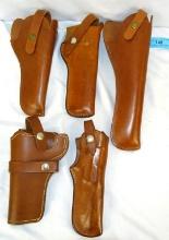 GROUP OF 5 LEATHER HOLSTERS-SEE DESCRIPTION