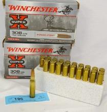2 BOXES 40 CARTRIDGES 308 WINCHESTER