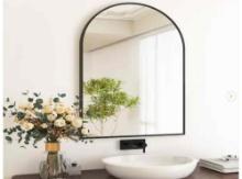 Arched Black Wall Mirror