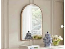 Arched Gold Accent Mirror
