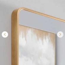 StyleWell Medium Modern Rectangular Gold Framed Mirror with Rounded Corners