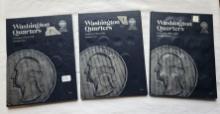 3 - Whitman Quarter Folders with 25 Silver & 43 Clad Quarters