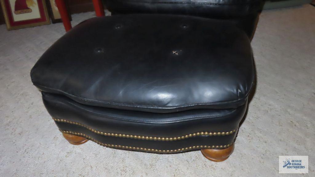 Leather chair and ottoman by Conover Chair Company