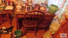 Oak...teacher's...desk and chair