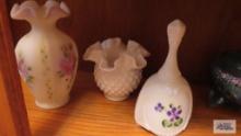 Fenton vases and bowl