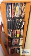 Bookcase of variety of DVDs. Does not include bookcase