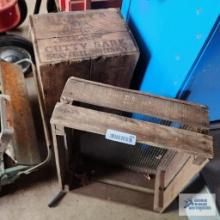 Antique Cutty Sark wooden whiskey box and sifter