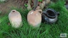 Antique jugs and two handle planter