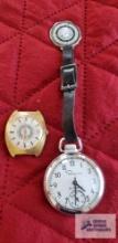 Ingram pocket watch with International Union of Operating Engineers fob and other watch face