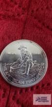 The American Prospector 1982 Engelhard coin, one troy ounce, 999 fine silver