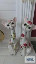 Pair of ceramic cat figurines