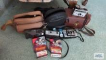 Lot of assorted cameras and camera bags