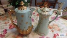 Vintage gold embellished chocolate pots