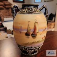 Nippon sailboat vase