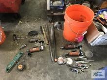 BUCKET OF AIR TOOLS, GRINDING BLADES, AND OTHER TOOLS...