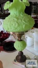 Vintage Advanced Technologies green glass and metal lamp