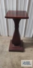 Antique mahogany pedestal. 30 in. tall by 12 in. square