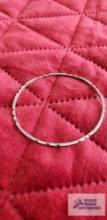 Silver colored bangle bracelet, marked Mexico 925