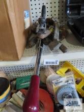 Yankee commercial size screwdriver, brace, heavy duty pipe wrench, etc
