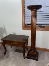 Antique plant stand & table