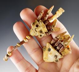 Pre-Columbian artifacts! Ear Drops - Spondylus Shell with inlays. Inca culture, Peru. Ex. Pipes.