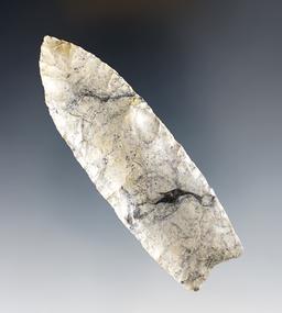 Nice material on this 3 7/16" Clovis found in Horry Co., South Carolina. Comes with a Davis COA.