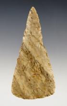 3 1/2" Cobbs Triangular Knife made from attractive striped flint, Found in Ohio.