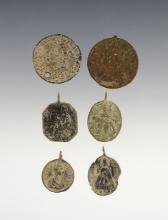 Nice set of 6 Religious Trade Medals recovered at the White Springs Site in Geneva, New York.